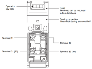 สวิตช์ประตูนิรภัยแบบหลายหน้าสัมผัส รุ่น D4NS-2BF 3A 240V AC ระดับ IP67  D4NS-2BF AC 240V สวิตช์อิเล็กทรอนิกส์แบบหลายหน้าสัมผัส รุ่น D - Product Image 5