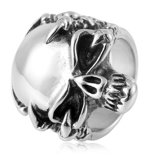 Yunnique – bague tête de mort pour hommes, en acier inoxydable argenté, design griffe de Dragon Punk, bijoux à la mode, cadeau - Product Image 1
