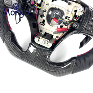 Volante de Cuero y Fibra de Carbono para Chevrolet Corvette C6 Camaro para ZR1 Malibu SS Cobalt HHR Pontiac <span class=keywords><strong>G5</strong></span> Estilo Racing - Product Image 3
