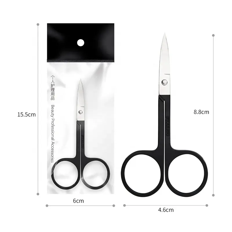 Professional Ear Eyebrow Trimming Stainless Steel Fine Straight Eyebrow Grooming Scissors for Personal Care