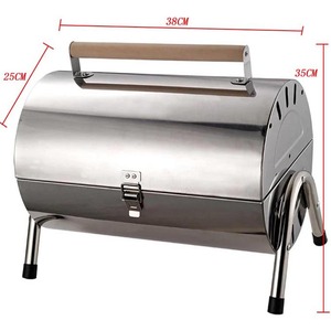 Grand <span class=keywords><strong>barbecue</strong></span> rond en acier inoxydable pour l'extérieur, avec piédestal portable, four à charbon de bois <span class=keywords><strong>double</strong></span> <span class=keywords><strong>grille</strong></span>, <span class=keywords><strong>barbecue</strong></span> Brother - Product Image 4