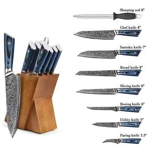 Fulwin profesional al por mayor chefs cuchillo de cocina VG10 67 capas de acero de Damasco cuchillos de cocina conjunto