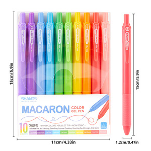 Pena Gel Dapat Ditarik 10 Warna Baru 0.5Mm Pena Warna Cepat Kering untuk Catatan Siswa Menggambar Alat Tulis Jurnal Tangan - Product Image 6