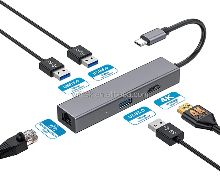 2023 NEW Computer accessories USB-C Adapter  1000Mbps Network Card  4K Ultra HDR Docking Station