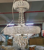 Lustre décoratif de luxe pour intérieur, finition chromée, pour hall, villa, hôtel