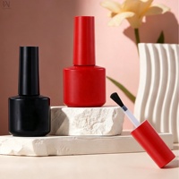 Flacon de 5ml 6ml pour dissolvant de vernis à ongles rouge et noir avec logo OEM, contenant de gel UV et impression sérigraphiée, doté d'un capuchon brosse pratique