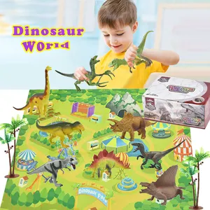 2023 ديناصور طقم لعب لعبة الحيوان ديناصور نموذج مع حصيرة للأطفال