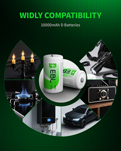 Paquete de 2 Baterías Recargables EBL Nimh Tamaño D, Baterías Recargables de Celda D de 1.2v Nimh, Paquete de Baterías de 10000mah Nimh - Product Image 2
