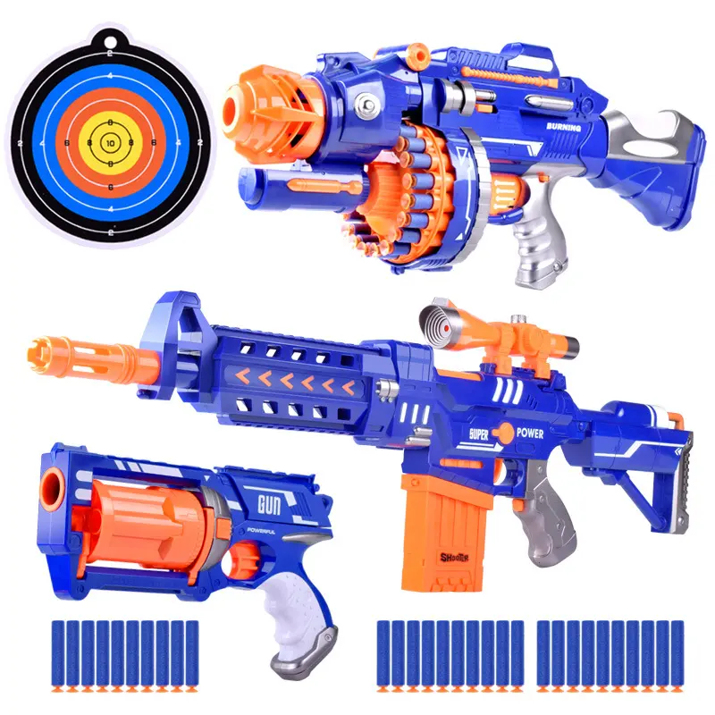 DIY Toy Guns para meninos com balas de som e espuma, Sniper Rifle Gun Electric Dart Blaster Long Range Shoot guns