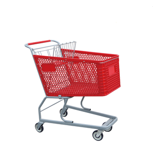 नया डिजाइन शुद्ध प्लास्टिक हैंड पुश शॉपिंग ट्रॉली सुपरमार्केट प्लास्टिक शॉपिंग कार्ट - Product Image 4