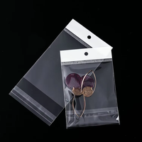 Sacs en plastique OPP/BOPP transparents personnalisés imprimés en gros, sacs rétractables en BOPP, sacs d'emballage en cellophane auto-adhésifs pour bijoux