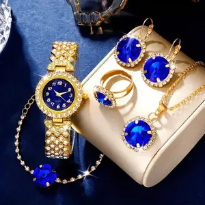 Montre-bracelet à quartz de luxe pour femmes la plus chaude sport diamant bleu mouvement de perles à la main accessoires de loisirs montres bracelet