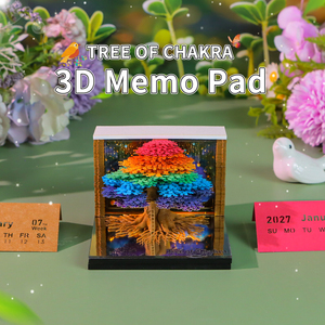 Blocco Note 3D <span class=keywords><strong>Albero</strong></span> dei Chakra, Scultura di Carta dell'<span class=keywords><strong>Albero</strong></span> <span class=keywords><strong>della</strong></span> <span class=keywords><strong>Vita</strong></span>, Decorazione Spirituale, Fogli per Appunti, Regalo Creativo in Carta - Product Image 2