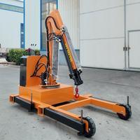 Grúa Telescópica Hidráulica Mini Plegable Portátil Directa de Fábrica, Capacidad de 2 Toneladas, Altura de Elevación de 4m, con Motor y Rodamientos para Almacén