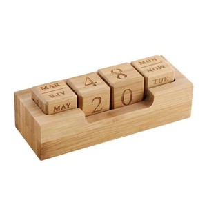 Basamento di calendario da tavolo in <span class=keywords><strong>legno</strong></span> di bambù personalizzato stile <span class=keywords><strong>arte</strong></span> popolare decorazione dipinta - Product Image 3
