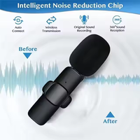 Microphone sans Fil Professionnel Lavalier Téléphone 3-en-1 avec Réduction du Bruit pour Enregistrement Vidéo Courte et Diffusion en Direct
