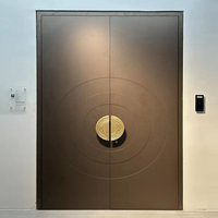 Porte d'entrée double américaine en fonte d'aluminium pour villa, porte principale de sécurité antivol pour appartement commercial et salon, sur mesure