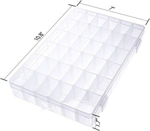 Hộp Sắp Xếp Bằng Nhựa Trong Suốt 36 Ô Hộp Đựng Đồ Hộp Trang Sức Ngăn Chia Điều Chỉnh Được Hộp Đựng Đồ May Vá - Product Image 2
