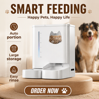 Distributeur automatique de nourriture et d'eau pour animaux de compagnie 5L nourriture 4L eau 2 en 1, distributeur intelligent WIFI pour animaux de compagnie avec caméra HD, contrôle par application Tuya, minuterie