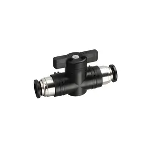 BUC 10mm Pneumatic Push In Quick Joint Connector Hand Valve To Turn Switch Manual Ball Current-limiting