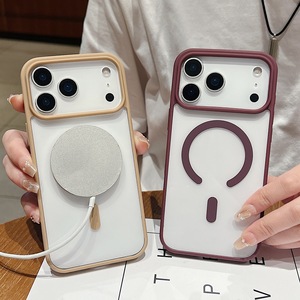 Custodia per telefono in acrilico trasparente popolare per il commercio transfrontaliero, design minimalista, guscio protettivo magnetico per <span class=keywords><strong>iPhone</strong></span> 17ProMax/16/15/14 - Product Image 4