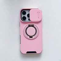 Coque de téléphone magnétique intelligente avec accessoires pour iPhone 18 17 Pro Max, protection antichoc en TPU avec anneau support et fenêtre coulissante pour caméra