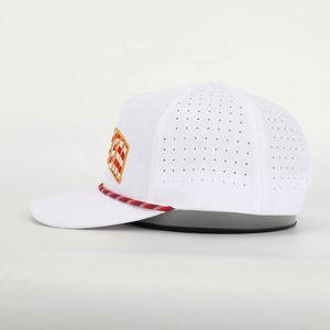 Vente en gros de logo brodé de haute qualité personnalisé 5 panneaux en polyester sport découpé au laser perforé Gorras Casquette de baseball papa corde Casquette de golf - Product Image 3