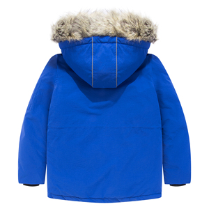 Veste d'hiver décontractée pour garçons <span class=keywords><strong>Parka</strong></span> bouffante imperméable coupe-vent avec manteaux solides à capuche en fausse fourrure - Product Image 2