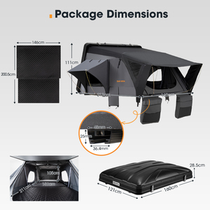 For ABS Hard Rooftop <b>Tent</b> <b>Waterproof</b> Clamshell 4x4 UV Protection 50+ Quick Automatic Opening 300kg Capacity - Product Image 6