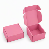 Boîtes d'expédition en carton ondulé rose solide avec revêtement UV recyclable pour l'emballage de cosmétiques et de soins de la peau de luxe