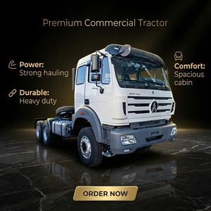 Camion tracteur Beiben 6*4 à suspension pneumatique, 45 tonnes, 420 CV, pour remorquage à <span class=keywords><strong>grande</strong></span> vitesse et logistique express - Product Image 1