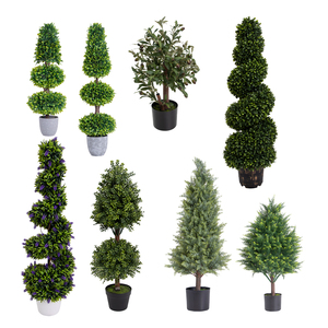 Arbre topiaire artificiel en buis de 4 pieds, résistant aux UV, écologique, à trois boules avec feuilles en spirale pour la décoration de la véranda et de la maison - Product Image 4