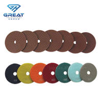 Tampons de polissage humides en diamant de 4 pouces, tampons en mousse de polissage personnalisables OEM pour le polissage du granit et du marbre, 100 mm