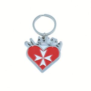 Metal Heart Keychain Cartoon Cultural Creative Tourism <b>Memorial</b> <b>Gift</b> Enamel Baking Paint Die Casting - Product Image 1