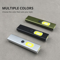 Lampe de travail COB magnétique ultra-mince avec laser rouge, rechargeable par USB, torche de poche en aluminium avec clip, logo personnalisé, faible MOQ
