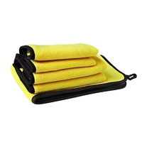 Serviette de nettoyage en microfibre de haute qualité 600 GSM, super absorbante, séchage rapide, pour lavage de voiture, double face en polaire corail, pour l'entretien automobile