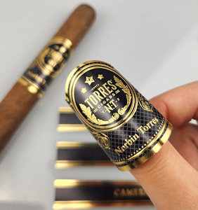 Custom Gold Foil <b>Sticker</b> with UV Printing Embossing Backwoods Cigars Packaging Embossed <b>Logo</b> Band New Design Cigar Rings Labels - Product Image 2