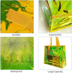 Low MOQ Custom Size PVC Transparent Lady Handbag and Purse Jelly Women's Beach Bag Waterproof Brand Design PVC Tote Bag - Product Image 5