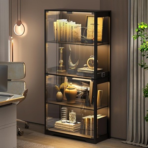Meuble de rangement latéral multi-niveaux grande capacité pour la maison, avec vitrine en verre anti-poussière – Vente en gros - Product Image 1
