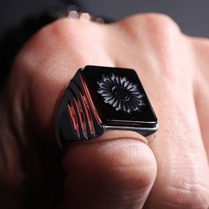 <span class=keywords><strong>Anello</strong></span> da <span class=keywords><strong>Uomo</strong></span> con Onice <span class=keywords><strong>Nera</strong></span> Naturale Quadrata, Design Ispirato al Grande Gatsby, <span class=keywords><strong>Anello</strong></span> di Fidanzamento in <span class=keywords><strong>Pietra</strong></span> <span class=keywords><strong>Nera</strong></span> - Product Image 5