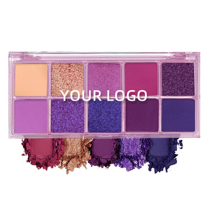 10-màu Maquillage Matte sắc tố nướng Eyeshadow <span class=keywords><strong>Eye</strong></span> <span class=keywords><strong>Shadow</strong></span> long lanh tự nhiên Eyeshadow palletet màu tím Eyeshadow palletet - Product Image 3
