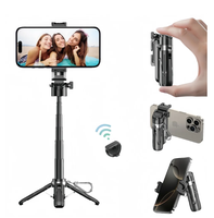 Perche à selfie 3-en-1 Mini Portable JJ02 avec télécommande sans fil, aide pour appareil photo de téléphone, trépied pour selfie, P15MINI P15 MINI Quadrupod