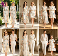 Kain Organza Bordir Payet Mutiara Bunga Kupu-kupu Mewah Model Double-deck Berbahan Dasar Jacquard Emas dengan Aksen Renda dan Mesh untuk Blus/Rok