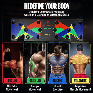 Pushup Board 9 en 1 soporte de entrenamiento en casa, equipo de Fitness para <span class=keywords><strong>Abdom</strong></span> brazo pecho espalda tríceps hombro, barras de realce - Product Image 2