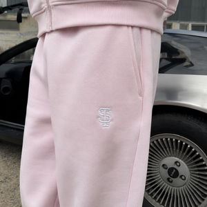 Tuta da <span class=keywords><strong>uomo</strong></span> rosa con cappuccio, set completo con felpa full zip e <span class=keywords><strong>pantaloni</strong></span> lunghi, casual, basic, 100% cotone traspirante, ideale per la primavera - Product Image 3