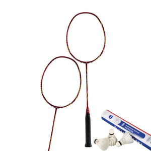 Raket Badminton LingMei, pemukul bulu tangkis asli tegangan tinggi 100% karbon tanpa senar - Product Image 1