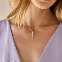 Collier promotionnel Xinyun en argent sterling 925 plaqué or : exquis et ludique, motif perle de pois