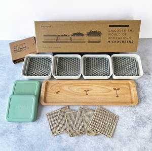 A Set Self <strong>Watering</strong> Microgreens Growing Kit Include <strong>Tray</strong> and Bamboo Surround - Product Image 5