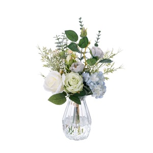 Bouquet de roses et d'hortensias artificiels CallaFloral, à tenir à la main, pour mariage, décoration de la maison, tissu tissé en plastique CF02002 - Product Image 5