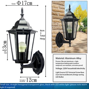 Lampes murales extérieures de style rétro européen-américain, étanches, en aluminium moulé sous pression, source de lumière LED pour l'extérieur des villas - Product Image 6